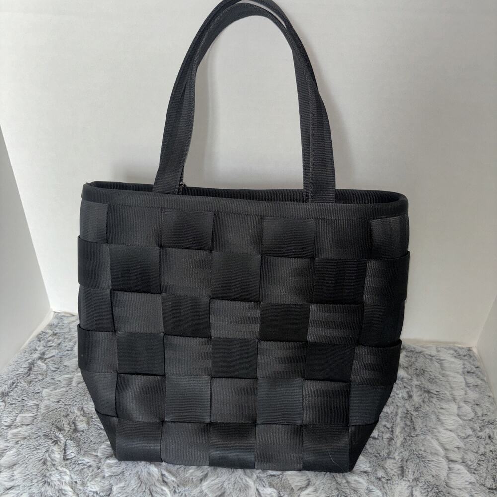 Harveys the Original Seatbelt Black Chunky Woven Tote Bag 11x11x4
